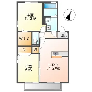 岡山県倉敷市連島2丁目【アパート】の間取り