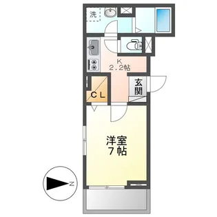 岡山県倉敷市三田【アパート】の間取り