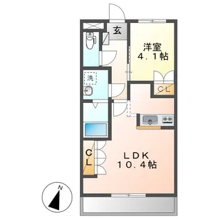 岡山県倉敷市真備町川辺【アパート】の間取り