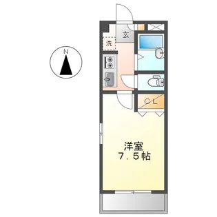 岡山県倉敷市老松町1丁目【アパート】の間取り