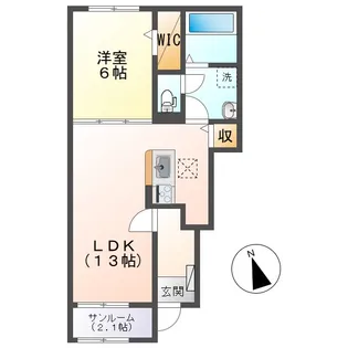 岡山県倉敷市広江1丁目【アパート】の間取り