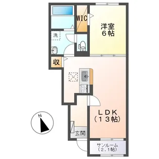 岡山県倉敷市広江1丁目【アパート】の間取り
