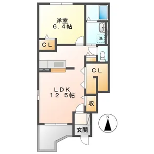 カーサ ド・マーニC【1階】の間取り