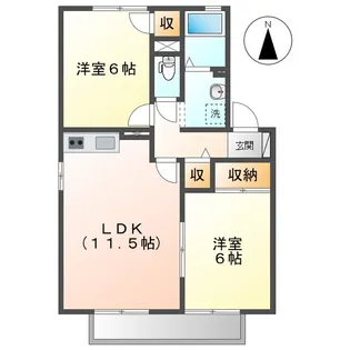 ソワール ド オウジA【2階】の間取り