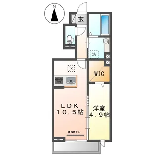 岡山県倉敷市大内【アパート】の間取り