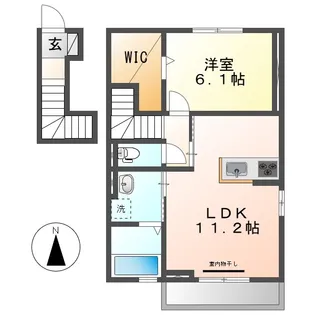岡山県倉敷市大内【アパート】の間取り