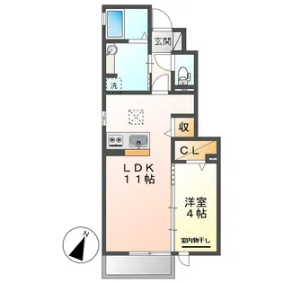 岡山県倉敷市連島町連島【アパート】の間取り