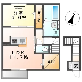 岡山県総社市小寺【アパート】の間取り