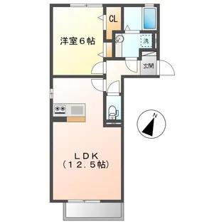シャルムA【1階】の間取り
