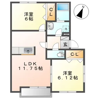 岡山県倉敷市水江【アパート】の間取り