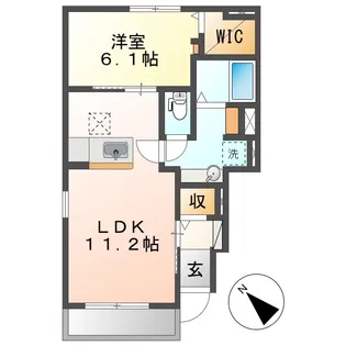 岡山県倉敷市真備町川辺【アパート】の間取り