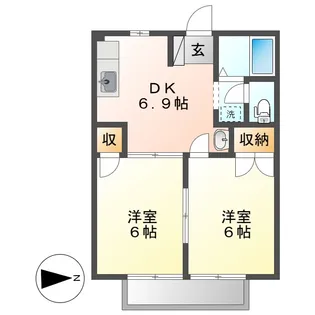 岡山県倉敷市老松町1丁目【アパート】の間取り