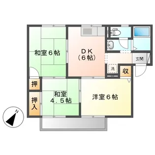 シャトルミヤケB【1階】の間取り