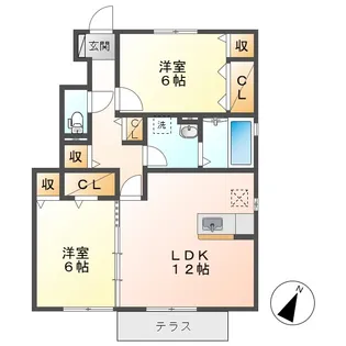 アドラブールC【1階】の間取り