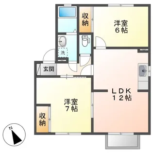 岡山県倉敷市連島中央4丁目【アパート】の間取り