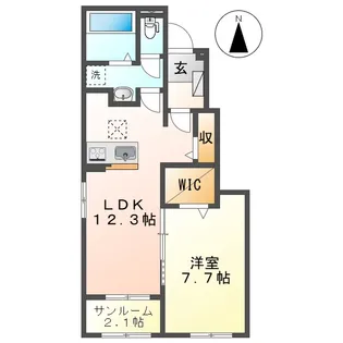 ロカ ブリリアントA【1階】の間取り