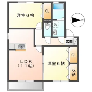 岡山県倉敷市北畝5丁目【アパート】の間取り