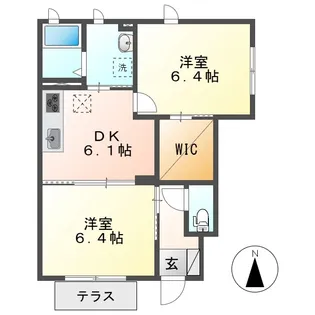 岡山県倉敷市西中新田【アパート】の間取り