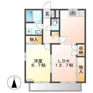 アモロッソSアンドS【2階】の間取り