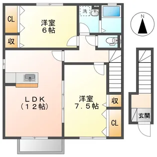 ヴィスタ桑田Ⅷ【2階】の間取り