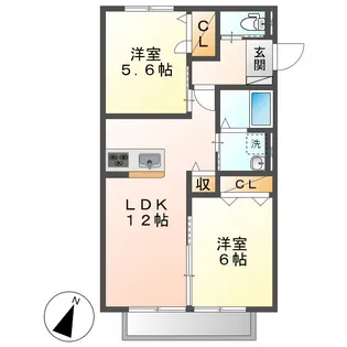 ヴィラレインボーB【2階】の間取り