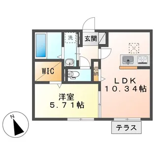 岡山県倉敷市神田1丁目【アパート】の間取り