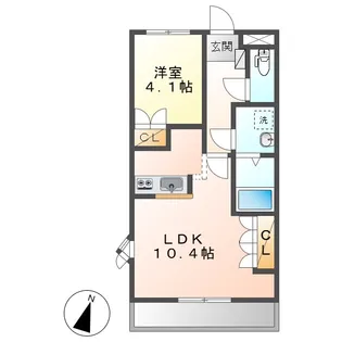 岡山県倉敷市真備町川辺【アパート】の間取り