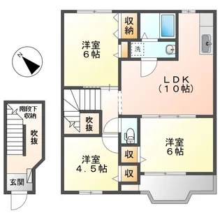 岡山県倉敷市東塚4丁目【アパート】の間取り