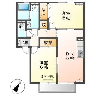 岡山県都窪郡早島町早島【アパート】の間取り
