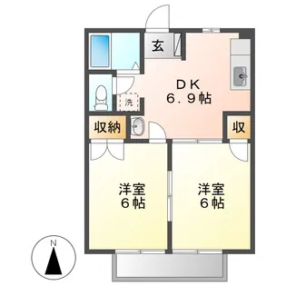 岡山県倉敷市中庄【アパート】の間取り