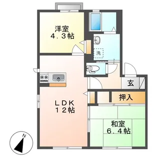 岡山県倉敷市北畝5丁目【アパート】の間取り
