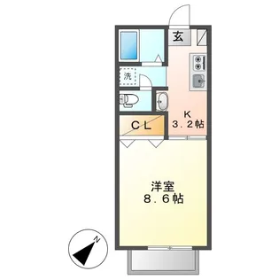岡山県倉敷市児島味野3丁目【アパート】の間取り