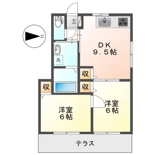 岡山県倉敷市藤戸町天城【アパート】の間取り