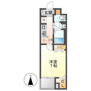 岡山県倉敷市川西町【マンション】の間取り