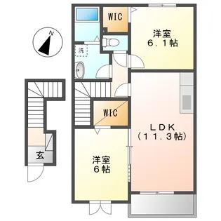 岡山県小田郡矢掛町小林【アパート】の間取り