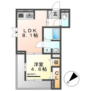 岡山県倉敷市川西町【アパート】の間取り