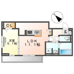 岡山県倉敷市川西町【アパート】の間取り