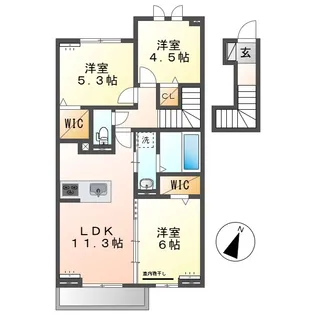 岡山県倉敷市福島【アパート】の間取り