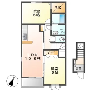 岡山県倉敷市連島町鶴新田【アパート】の間取り