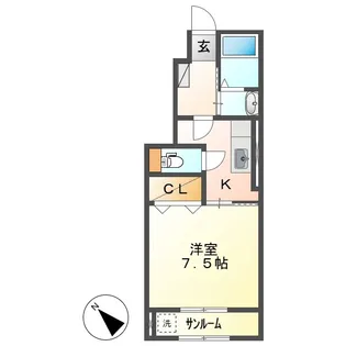 岡山県倉敷市中畝10丁目【アパート】の間取り