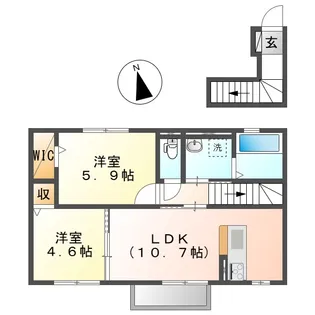 岡山県倉敷市田ノ上【アパート】の間取り