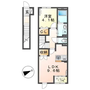 岡山県倉敷市中庄【アパート】の間取り