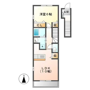 岡山県総社市井手【アパート】の間取り