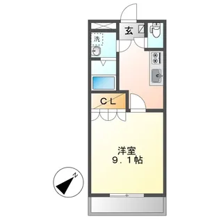 岡山県倉敷市羽島【アパート】の間取り