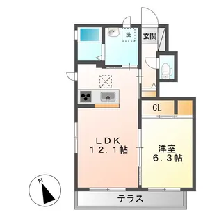 岡山県倉敷市連島町鶴新田【アパート】の間取り