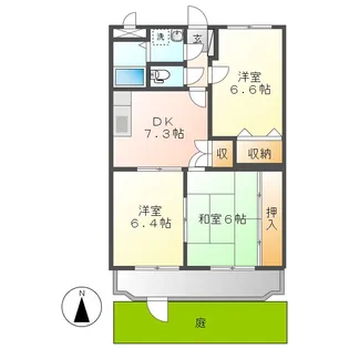 岡山県総社市三輪【マンション】の間取り