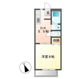 岡山県倉敷市児島味野4丁目【アパート】の間取り