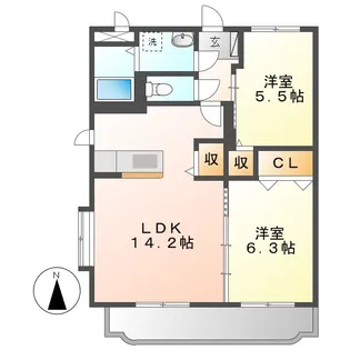 岡山県総社市駅南2丁目【マンション】の間取り