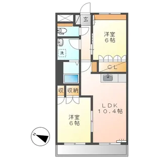 岡山県倉敷市上東【アパート】の間取り