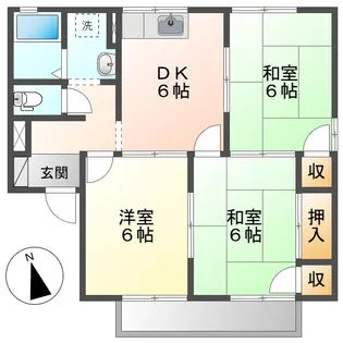 岡山県総社市清音上中島【アパート】の間取り